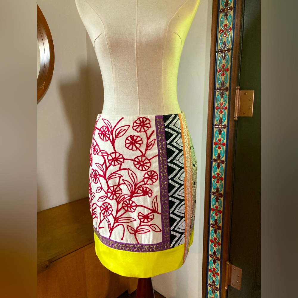 Anthropologie Leifnotes beaded and embroidered skirt. 4